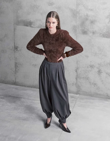 ДИЗАЙНЕРСКИЕ брюки-пузыри ASOS с манжетами по низу цвета древесного угля charcoal