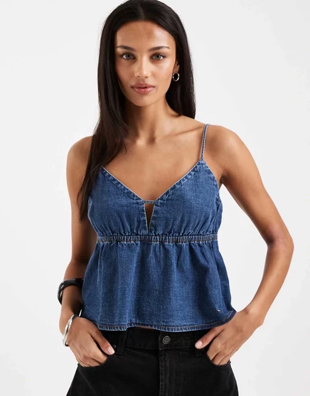 Женский топ tommy jeans деним на бретелях, синий