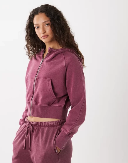 Женское худи Cotton On Active на молнии, пыльно-розовое