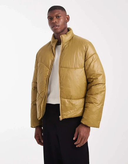 ДИЗАЙНЕРСКИЙ пуховик ASOS горчичного цвета yellow