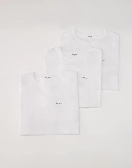 PS Paul Smith 3 упаковки обычных футболок белого цвета white