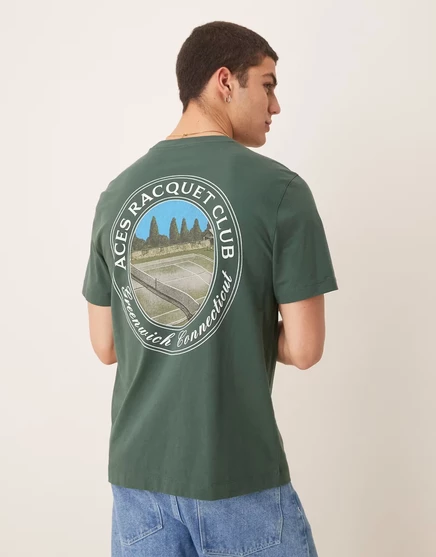 Мужская футболка Abercrombie & Fitch Tennis Back, серая