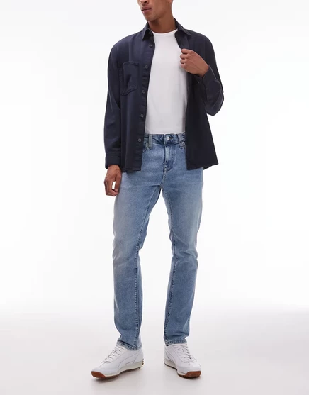 Мужские джинсы Tommy Jeans Scanton узкие, светлая стирка