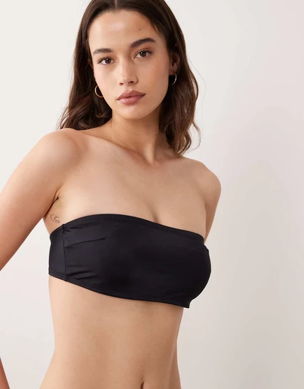 Топ-бикини-бандо Maya St Lucia с пышным бюстом от ASOS Design черного цвета на потайных косточках