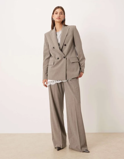 Брюки-клеш Mango Puglia серого цвета, сшитые на заказ - часть комплекта gray