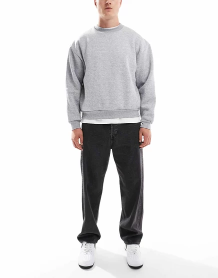 Мешковатые джинсы Jack &Jones alex застиранного черного цвета  sq737