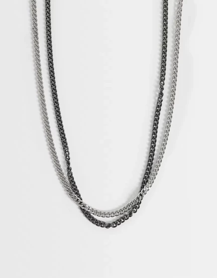 Мужские цепочки ASOS Design, 2 шт., серебристые