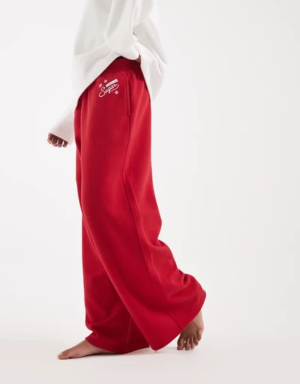 Женские широкие трикотажные штаны Hollister Sweet as Sugar, красные