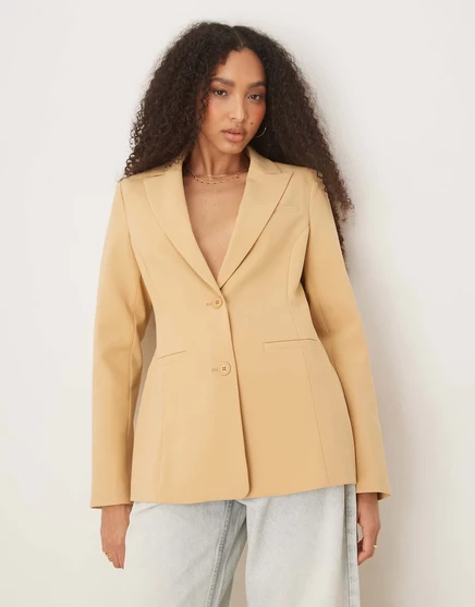 Облегающий блейзер ASOS DESIGN коричневого цвета caramel