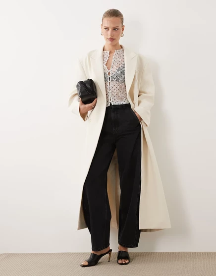 Женский оверсайз макси-пиджак ASOS Design, экрю