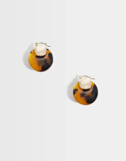 Женские серьги-кольца ASOS Design черепаховые, золотистые