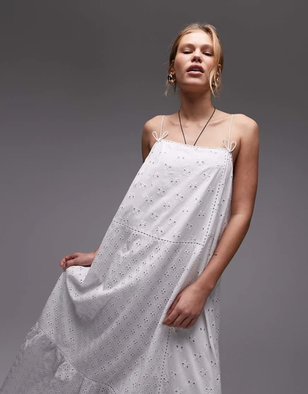 Белое миди-платье-трапеция с ушками от Topshop белого цвета white