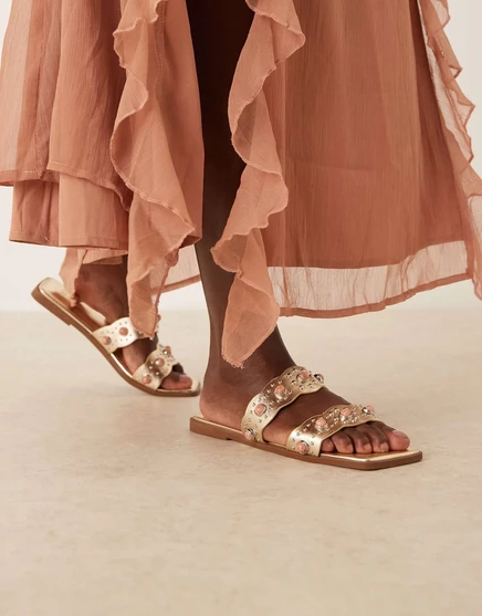 Женские мюли ASOS Design Found с камнями, золотистые