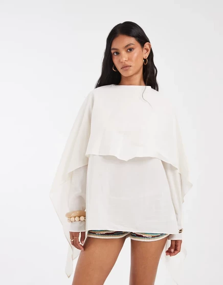 Женская блузка ASOS Design с шарфом, молочная