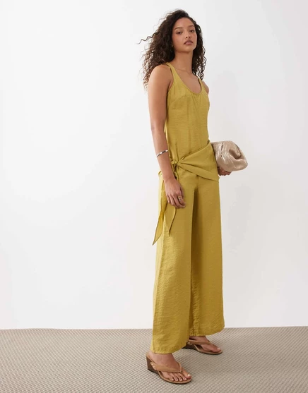 Женский комбинезон ASOS Design с поясом-платком, лаймовый
