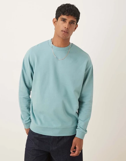 Мужской свитшот Asos Design essential стандартного кроя с круглым вырезом, синий