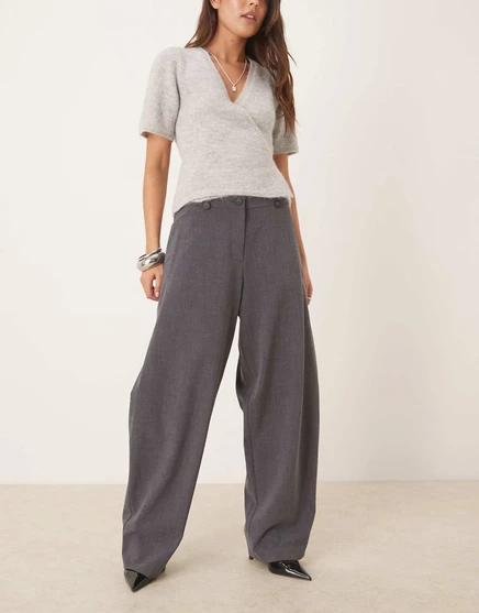 Брюки ASOS DESIGN multiway barrel, выполненные на заказ в угольном цвете charcoal