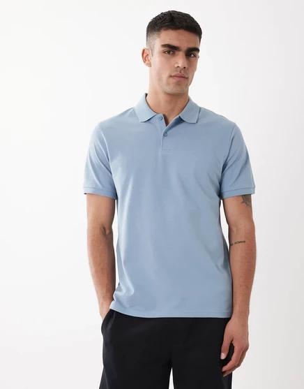 Мужское поло asos design essentials, светло-голубое