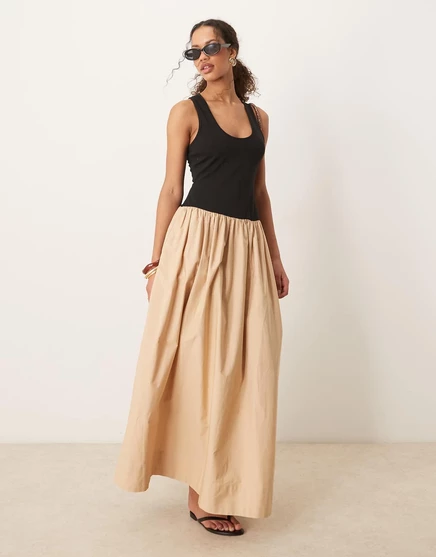 Макси-платье с круглым вырезом от ASOS DESIGN hybrid из камня stone