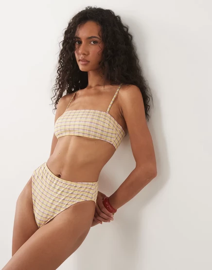 Женские плавки ASOS Design Imogen Azores, желтая в клетку
