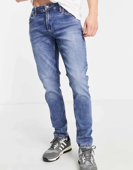 Синие джинсы узкого кроя Only & Sons blue denim
