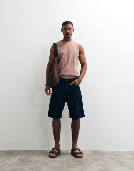Мужские джинсовые шорты jack & jones alex baggy с контрастной строчкой, темно-синие