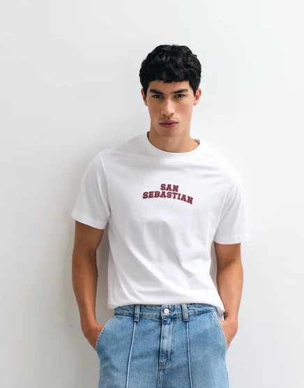 Мужская футболка ASOS Design с принтом San Sebastian, белая