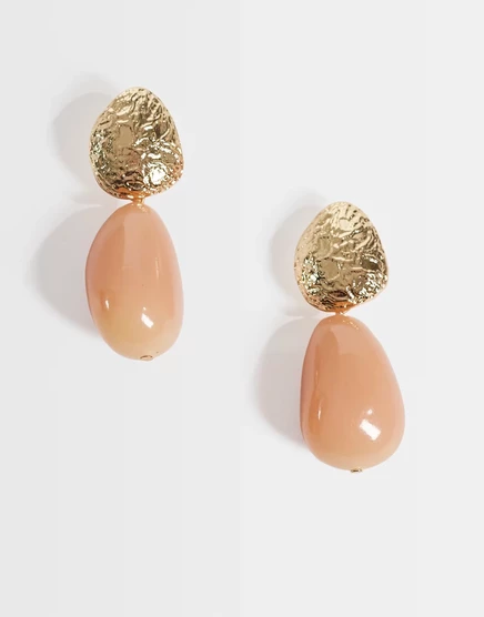 Женские серьги Accessorize подвески с розовой смолой, золотистые