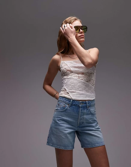 Джинсовые шорты Topshop цвета отбеливателя bleach