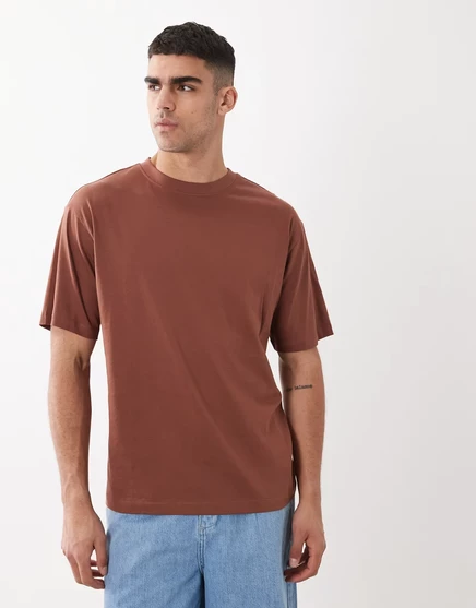 Мужская футболка ASOS Design Essentials relaxed, коричневая