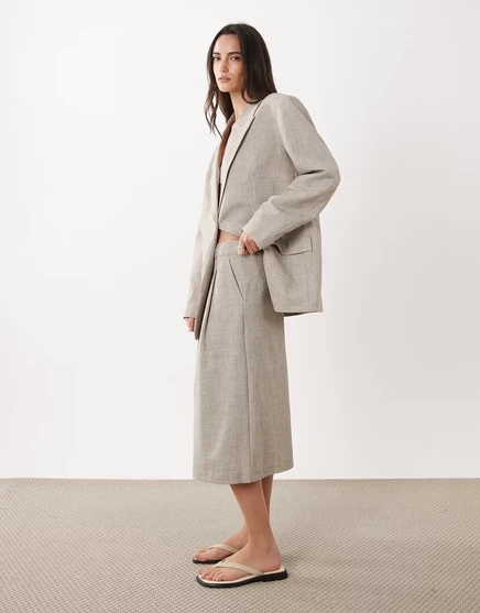 Широкие брюки-кюлоты-бермуды на заказ от ASOS DESIGN в цвете mushroom mushroom