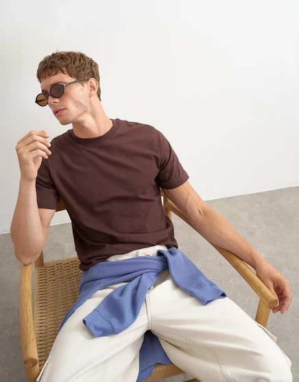 Мужская футболка Topman классического кроя, шоколадная