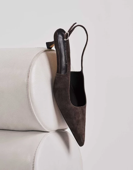 Туфли-босоножки на каблуке Tony Bianco Crush kitten из замши espresso suede