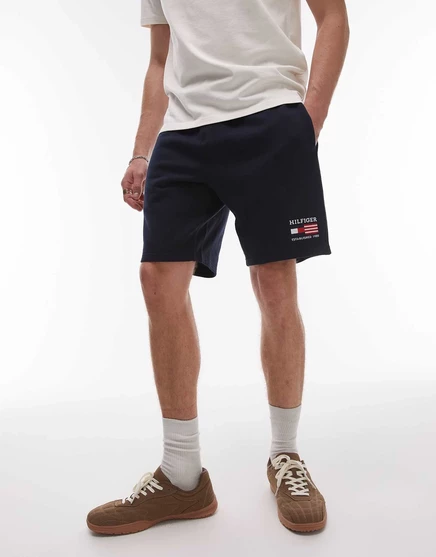 Шорты Tommy Hilfiger Americana с кулиской и логотипом, темно-синие
