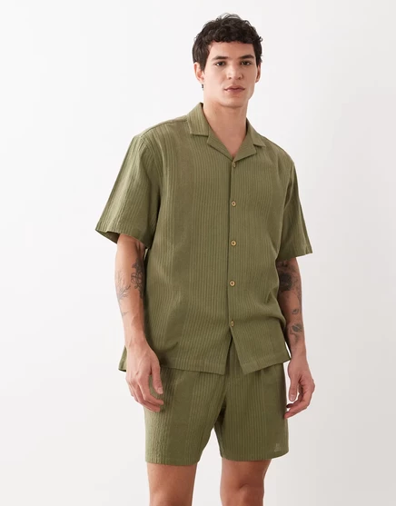 Мужские шорты ASOS Design средней длины в полоску, хаки
