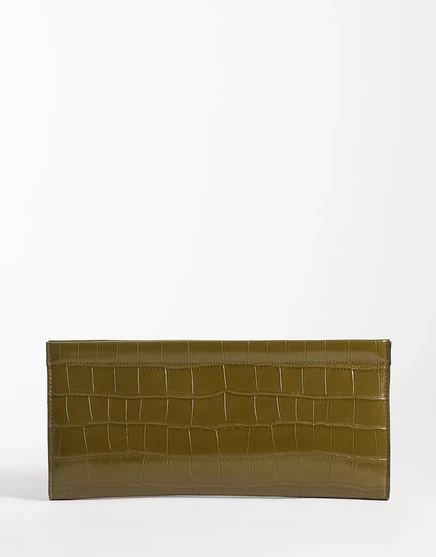 ДИЗАЙНЕРСКИЙ клатч-блинчик ASOS в оливково-зеленом цвете olive green