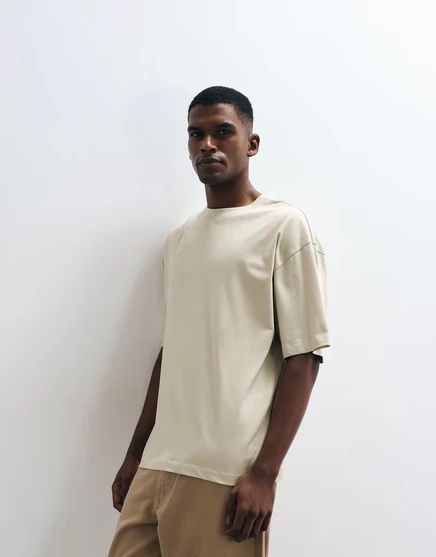 Мужская футболка ASOS Design Essentials оверсайз, бежевый