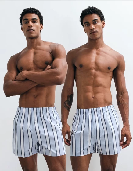 Мужские боксеры ASOS Design, 2 пары, голубые в полоску