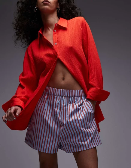 Боксерские шорты Topshop в синюю полоску blue stripe