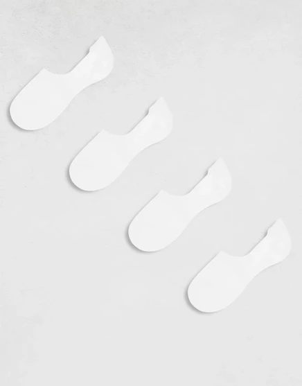 Носки-невидимки footsie белого цвета в упаковке из 4 штук white