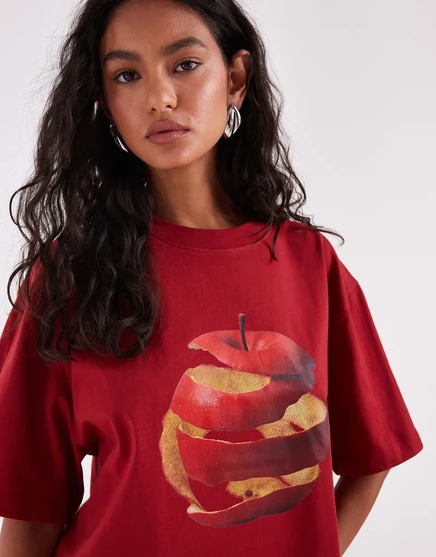 Женская футболка ASOS Design оверсайз, красная