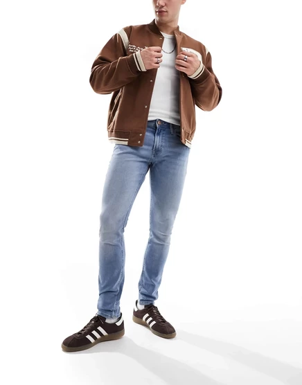 Светло-синие джинсы скинни Jack & Jones Essentials Liam blue denim