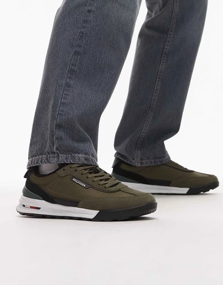Кроссовки Tommy Hilfiger Basket retro runner зеленого цвета mgreen