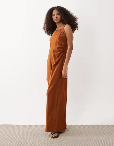 Женский комбинезон ASOS Design Square Neck, терракотовый