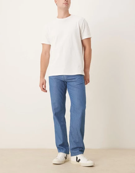  Прямые брюки ASOS DESIGN из шамбре blue