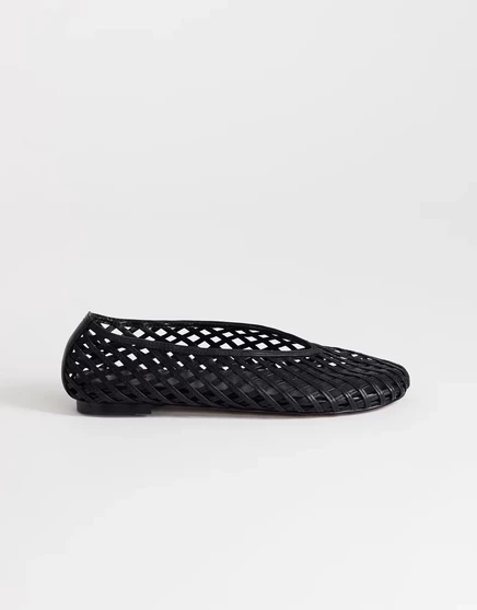 Женские балетки TopShop Luna плетеные, черные