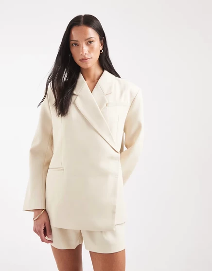 Женский блейзер Vero Moda Oversized Tailored, кремовый
