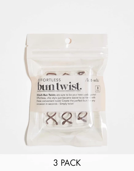 Женский набор Kitsch Brown Bun Twist, 3 шт., коричневые