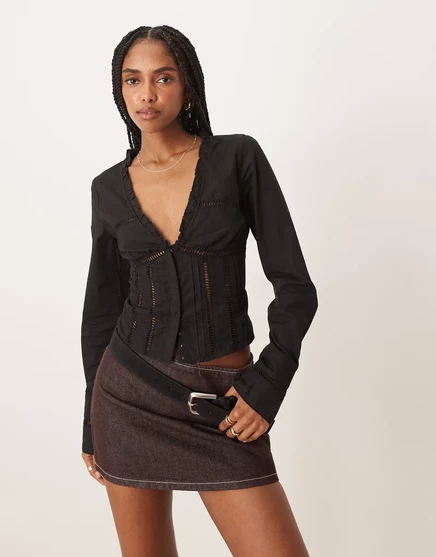 Женский топ-корсет Free People Frankie, черный