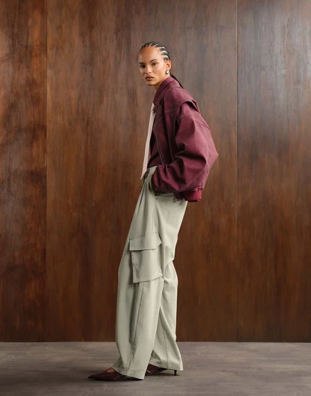 Облегающие брюки-бочонки от ASOS DESIGN, сшитые на заказ в цвете sage sage